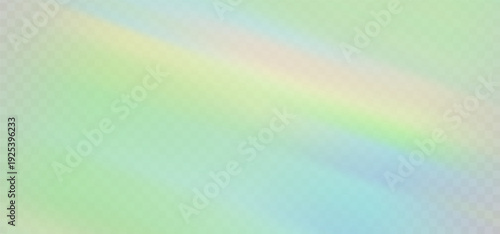 Crystal glass prism with holographic reflections and rainbow flare effect. 