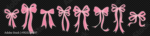 Bow ribbon cute with coquette pink vintage for gift print silhouette. Illustration love french with satin y2k lace for graphic . Bow with coquette for pink.