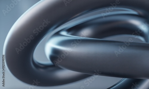 Close-up of a shiny, twisted, metallic object with soft focus and gradients