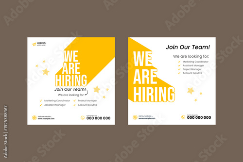 We are hiring job vacancy social media post, employees needed web banner template