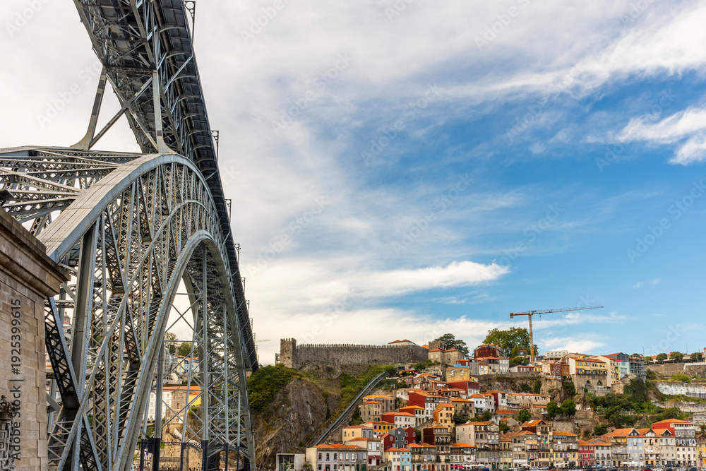 Fototapeta premium Historic Porto with Iconic Luis Bridge, Portugal