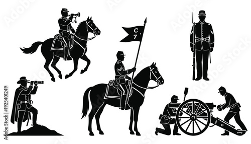 American Civil War Soldier Silhouettes