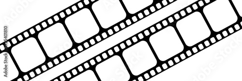 Film strip background with retro photo and cinema frames. Movie reel or video strip roll design. Vector illustration for media, film, and photography projects.eps10