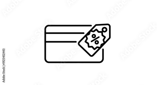 Credit Card with Discount Tag Icon - Financial Savings and Offers Concept