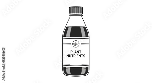 Bottle of Plant Nutrients Liquid Fertilizer for Healthy Garden Growth