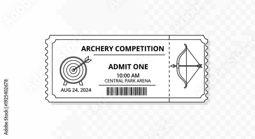Archery Competition Ticket Admit One August 24 2024 Central Park Arena