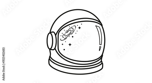Astronaut Helmet Reflecting Galaxy and Stars, Space Exploration Concept