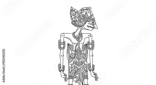 Traditional Indonesian Wayang Kulit Puppet, Shadow Puppet Art, Cultural Performance