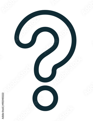 A large question mark symbol on a white background