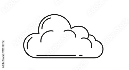 Simple Cloud Icon, Weather Symbol, Minimalist Line Art, Weather Forecast Concept