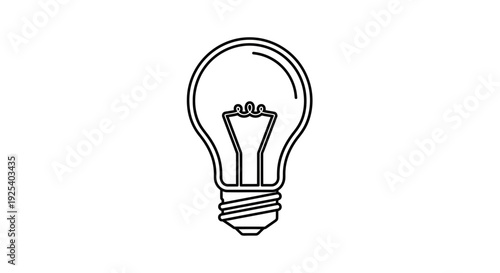 Simple Light Bulb Outline Icon, Symbol of Idea, Innovation, and Creativity