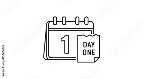 Day One Calendar Icon: First Day, New Beginning, Start Date, Planning, Event