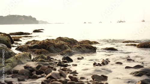 sea, coast, beach, sunset, ocean, landscape, water, rock, seascape, nature, sky, sunrise, rocks, wave, shore, coastline, stone, sun, summer, horizon, clouds, vacation, travel, waves, dusk