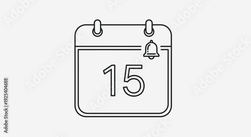 Calendar Icon with Bell Notification for Important Date Reminder
