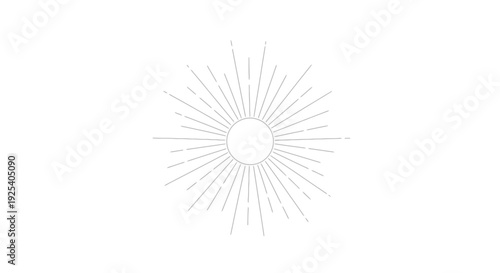Abstract Sunburst Rays Graphic Element, Minimalist Starburst Light Burst, Geometric Radial Lines