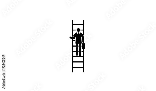 Climbing the Ladder of Success: An emblem of a professional steadily ascends a ladder, symbolizing ambition and the pursuit of career advancement.