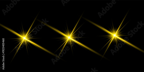 A bright yellow burst of light with many rays radiating from a central point against a dark background, modern illustration