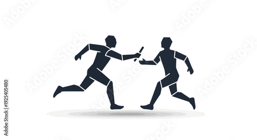 Runners Exchanging Baton in Relay Race.