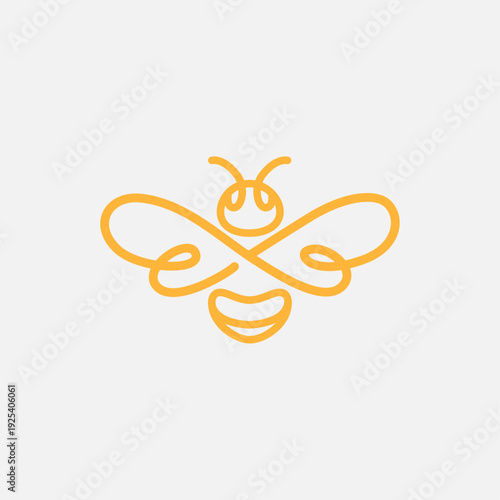 Yellow Bee, Vector Logo 