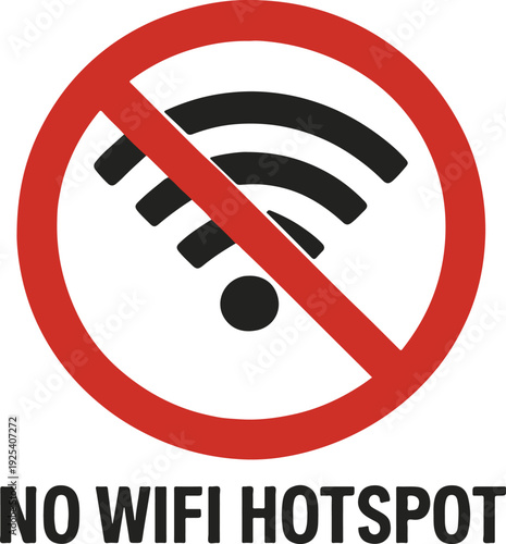 No Wi-Fi hotspot logo forbidden sign symbol