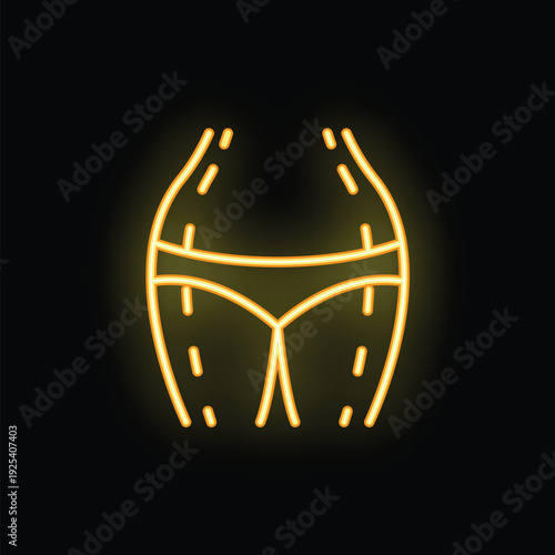 Lower body liposuction with lines showing fat loss progress, perfect for healthcare and beauty professionals