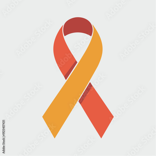 Orange and red awareness ribbon symbolizing support for a cause.