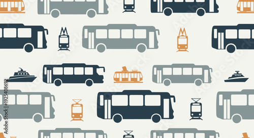 Collection of Various Transportation Vehicles Icons.