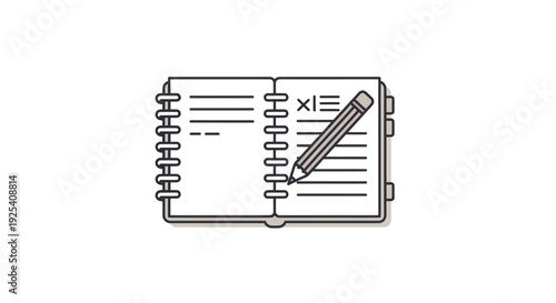 Notebook with Pen for Writing Notes.