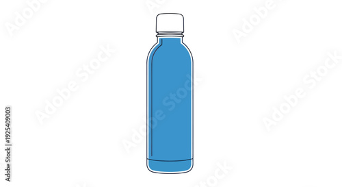 Blue Plastic Water Bottle with Cap.