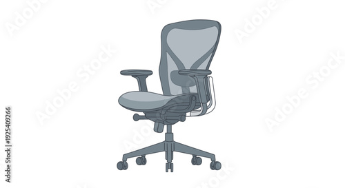 Office Chair with Adjustable Armrests and Wheels.