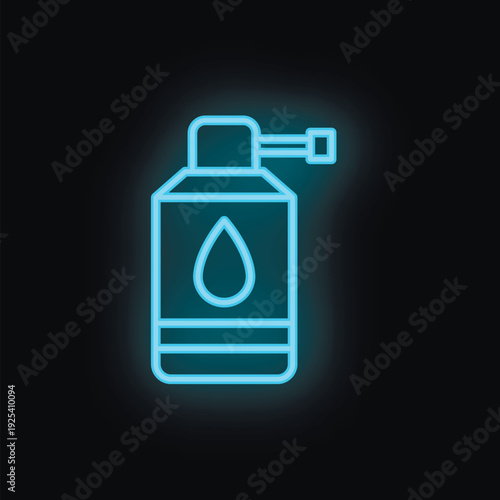 Glowing blue nasal spray for health care and treatment of runny nose