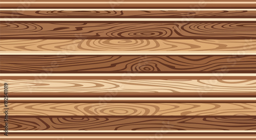 Seamless horizontal wood plank texture pattern showcasing diverse brown and beige timber grains for a rustic natural backdrop design element