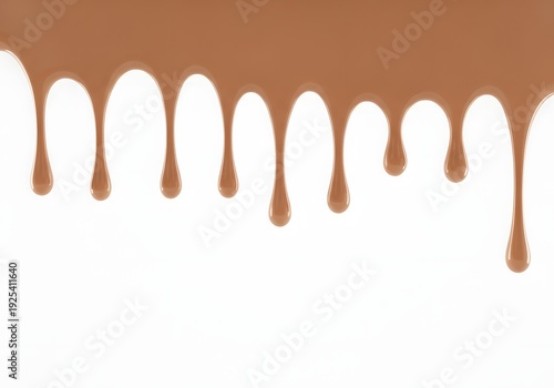 Brown liquid drips on white background