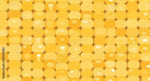 Golden Yellow Maize Kernels Seamless Pattern Vector Illustration for Culinary Themes