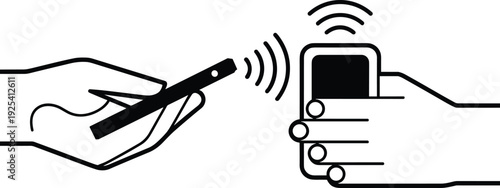 Smartphone contactless payment nfc transaction hand holding phone and card reader wireless pay