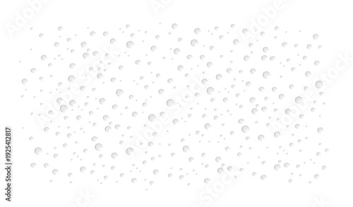 Realistic vector fresh water drops on window glass. Rain drops illustration, transparent background. Isolated graphic droplets objects, wet texture banner. Pure moisture texture bubbles overlay effect