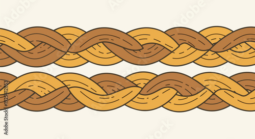 Warm earthy tones intertwine in a seamless abstract braided design pattern for decorative purposes