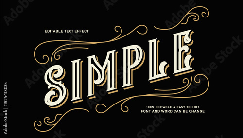 Vintage Western Ornate Text Effect with Classic Decorative Flourishes