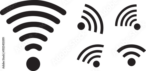 Wifi signal icons for wireless connection communication network data transfer technology abstract