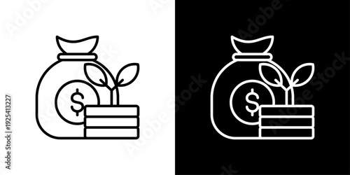 Wealth Icon Sheet Black And White