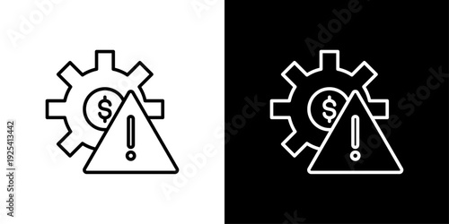 Risk Management Icon Sheet Black And White