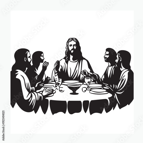 vector illustration of Jesus supper