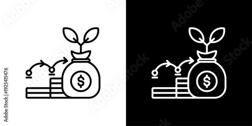 фотографія Annuity Investment Icon Sheet Black And White