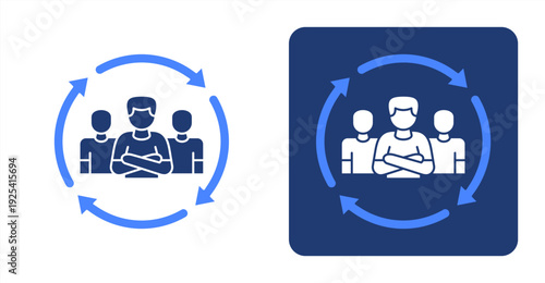 Inclusive Economy icon, with contrast background.