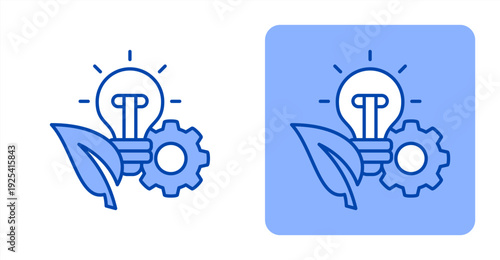 Green Innovation icon, with contrast background.