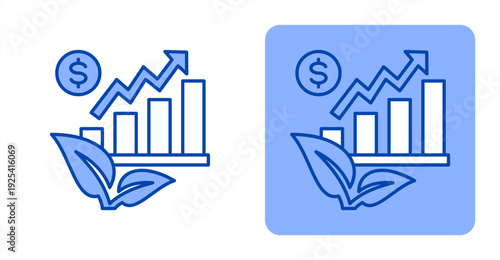 Sustainable Growth icon, with contrast background.