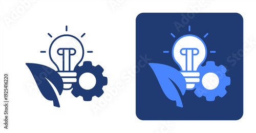 Green Innovation icon, with contrast background.