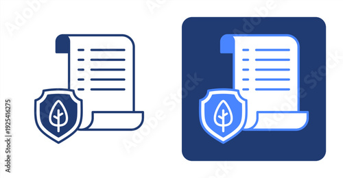 Sustainable Policy icon, with contrast background.