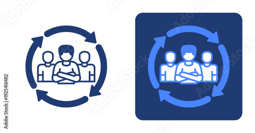 Inclusive Economy icon, with contrast background.