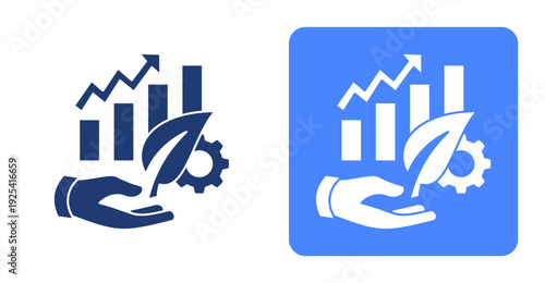 Sustainable Development icon, with contrast background.